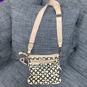 Black and white coach crossbody